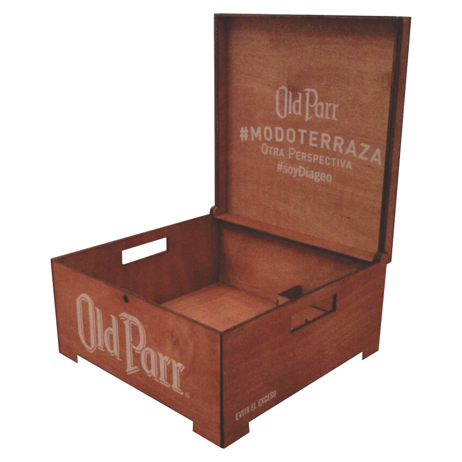 CAJA DE MADERA CON BISAGRAS DE MADERA A110